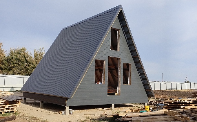 Объект Фасад А-фрейм дома - изображение  №1>