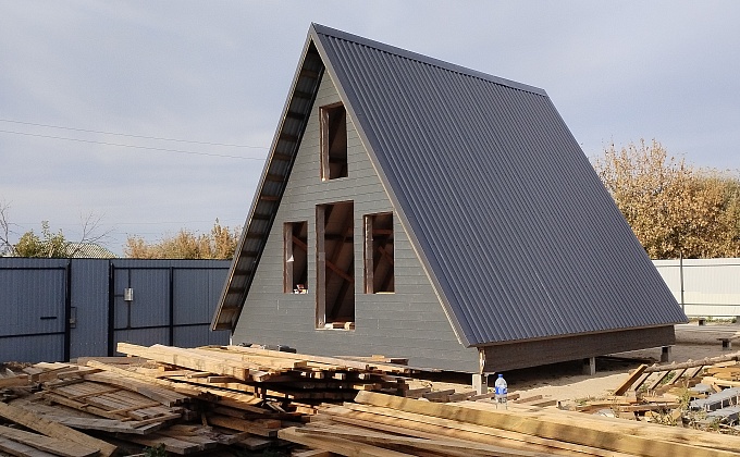 Объект Фасад А-фрейм дома - изображение  №2>