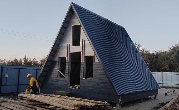 Объект Фасад А-фрейм дома - изображение  №5>