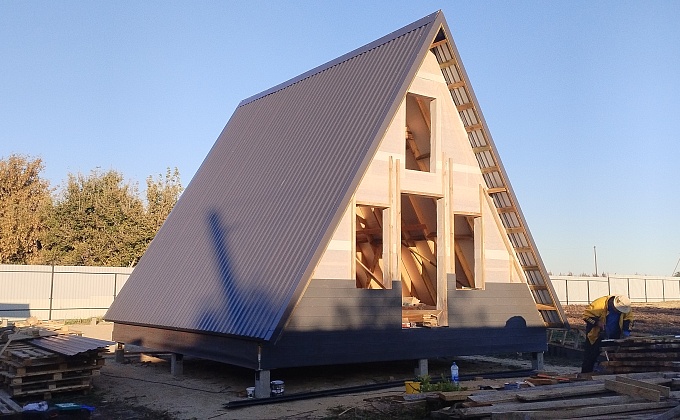 Объект Фасад А-фрейм дома - изображение  №6>