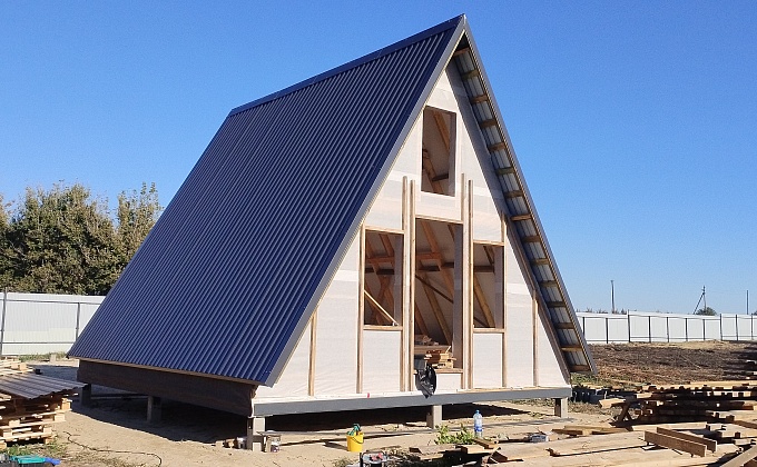 Объект Фасад А-фрейм дома - изображение  №8>