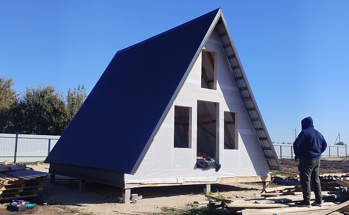 Объект Фасад А-фрейм дома - изображение  №9>