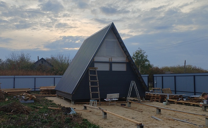 Объект Фасад А-фрейм дома - изображение  №16>