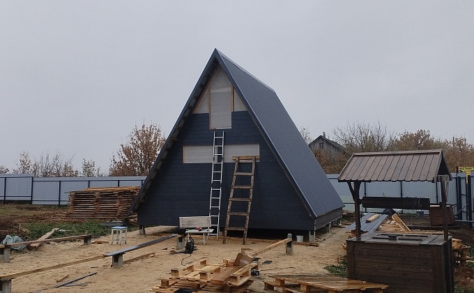 Объект Фасад А-фрейм дома - изображение  №18>