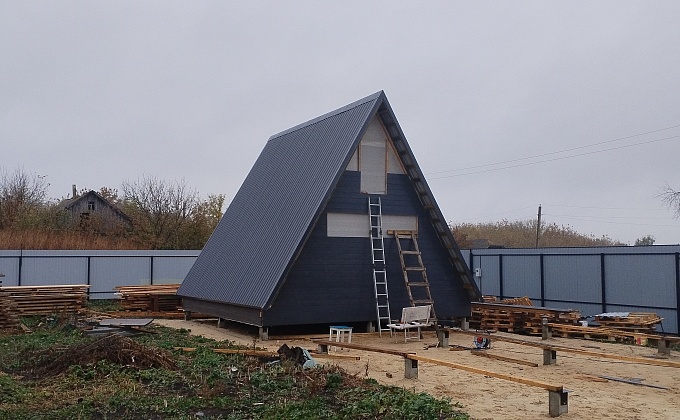 Объект Фасад А-фрейм дома - изображение  №19>