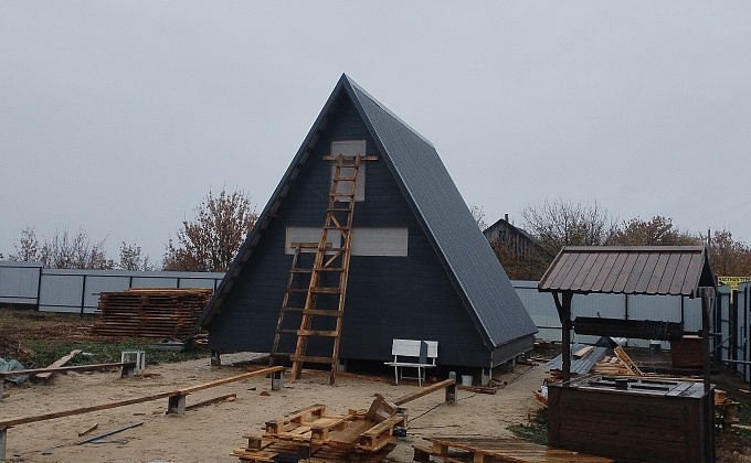 Объект Фасад А-фрейм дома - изображение  №20>