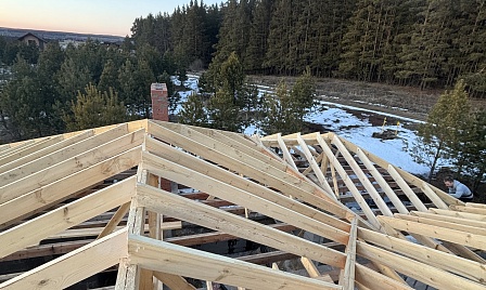 Объект - Скатная кровля из мягкой черепицы  фото №2