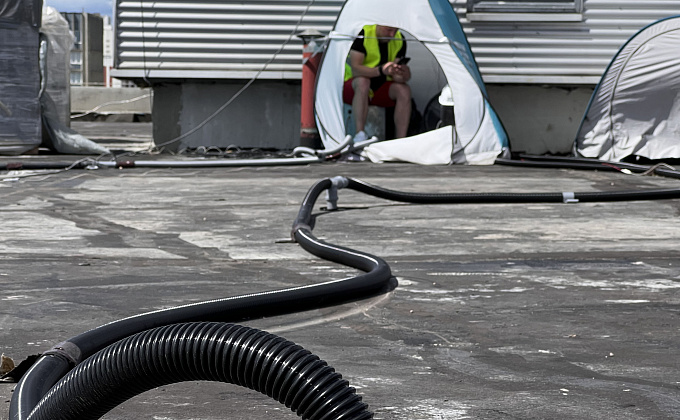 Объект Сушка утеплителя кровли в посольстве - изображение  №1>